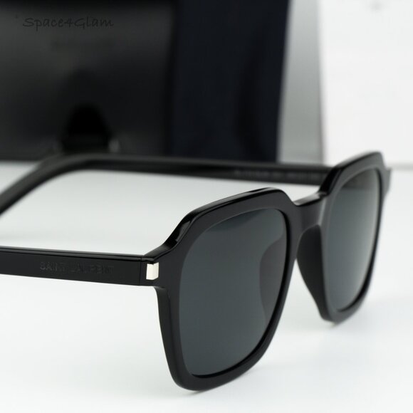 Saint Laurent Men Sunglasses Black Grey Square SL715 SLIM 001 BRAND NEW - Picture 4 of 11